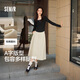 森馬（Semir）半身裙女磨毛純色A字長(zhǎng)裙百搭秋季純棉寬松傘裙顯瘦101524120007