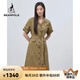 beanpole【度假連衣裙】濱波  春夏新款女士泡泡紗襯衫型H版連衣裙 卡其色 M 165/88A