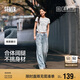 森馬（Semir）森柔牛仔丨牛仔褲女潮流顯瘦褲子25春秋季寬松闊腿褲109925124001
