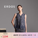 ERDOS 春夏桑蠶絲定位印花寬松V領(lǐng)遮肉顯瘦無(wú)袖女上衣真絲上裝 藏藍(lán) XL 170/92A
