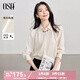 歐莎（OSA）啞光緞面經(jīng)典襯衫女士設(shè)計感2025年秋新款職業(yè)面試襯衣高智感穿搭 淺杏色 L