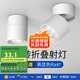 佼佼者（JIAOJIAOZHE）明裝射燈led天花燈家用洗墻可調(diào)角度商用折疊吸頂照畫筒燈免開孔