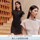 Calvin KleinJeans【防曬涼感】25春夏女士ck戶外休閑針織短袖連衣裙47AB010 UB1-太空黑 S