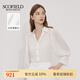 SCOFIELD【萊賽爾】法式簡約天絲萊賽爾翻領(lǐng)長袖襯衣燈籠袖襯衫 象牙白色 M 165