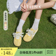 西遇德訓鞋女夏透氣2025新款超火多巴胺黃色平底運動鞋薄底休閑鞋 黃色 38 (240)