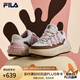 FILA 斐樂(lè)官方女鞋CARROT摩登板鞋蘿卜鞋休閑厚底鞋子女 白中白/烤椰絲棕-BT 37.5