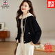AEMAPE連帽外套女士2025新款秋冬季短款小個(gè)子加厚減齡高端輕奢上衣大牌 黑色 M 建議90-100斤