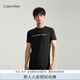 Calvin Klein Jeans夏季男女情侶中性年輕ck多色印花透氣修身短袖T恤J320931 BEH-太空黑 L （推薦145-160斤）