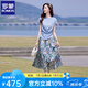 羅蒙（ROMON）t恤半身裙兩件套裝女夏氣質(zhì)高級感減齡時尚一整套修身顯瘦連衣裙 藍色 S （95斤以內(nèi)）