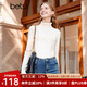 百圖betu女裝冬季新款毛衣高領(lǐng)百搭毛衫長袖打底針織衫女2311T29 米白 L