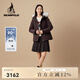beanpole 90%鵝絨 濱波 秋冬女可拆卸毛領運動羽絨服 酒紅色 M 165/88A M