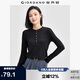 佐丹奴亨利衫女修身彈力打底衫復(fù)古亨利領(lǐng)長袖T恤女13324741