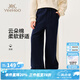 英氏（YEEHOO）兒童褲子女童秋季新款直筒學(xué)院風(fēng)長(zhǎng)褲秋裝時(shí)尚休閑百搭中大童裝 深藍(lán) 140