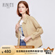 FINITY春季新款風(fēng)衣氣質(zhì)顯瘦休閑別致寬松卡其色短款大衣女 卡其色 2XL