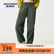 斯凱奇（Skechers）閃穿褲2025新款夏女傘兵褲闊腿褲吸濕速干運(yùn)動(dòng)褲降落傘褲P225W292 黑森林綠/0373 M