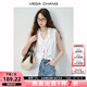VEGA CHANG襯衫女2025新款夏季輕薄透氣正反兩穿背心休閑V領(lǐng)荷葉邊無(wú)袖小衫 高級(jí)白 M