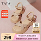他她TATA休閑厚底涼鞋女鞋法式氣質(zhì)時裝涼鞋2025夏季CXT01BL5 杏色 36