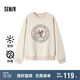 森馬（Semir）[商場同款]女oversize發(fā)熱抗菌2024冬季繡花抓絨上衣101724116004