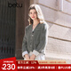 百圖betu女裝2025春季新款短外套V領(lǐng)袖口撞色寬松短款外套女2501T38 灰色 M
