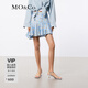 MO&Co.夏低腰藍(lán)底碎花荷葉邊半身裙短裙摩安珂 藍(lán)底小圖案 M 165