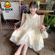 G.DUCKKIDS小黃鴨女童連衣裙夏季洋氣雪紡夏裝小女孩公主裙子兒童夏季裙子 飛袖珍珠盤(pán)扣公主裙 140 cm 【建議身高125-135cm】
