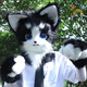 拉迪圖原創(chuàng)獸裝福瑞獸頭日系Fursuit單頭成品頭套漫展cosplay服裝可穿戴 黑白