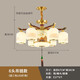 歐普（OPPLE）新中式客廳吊燈全銅中國(guó)風(fēng)2025新款大氣實(shí)木餐廳書房別墅大廳燈具 6頭吊頂款-三色變光