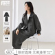 對(duì)白今年流行綿羊毛氣質(zhì)套裝女2024冬新款翻領(lǐng)短外套半身裙兩件套 煙灰色 XL