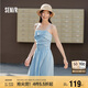 森馬（Semir）連衣裙女簡約度假風(fēng)吊帶裙2025夏法式收腰高級(jí)感長裙107425114040