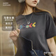 馬登夏日格雷系Y2K插畫(huà)T恤復古辣妹短款顯瘦卷邊短袖小眾潮上衣女 巖灰色 XL