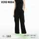VEROMODA休閑褲女春季中腰九分工裝口袋324174001 S59黑色 170/72A/L