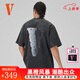 VLONE STAPLE月球大LOGO印花燙鉆水洗寬松短袖T恤男女同款黑灰時(shí)尚個(gè)性 VLTE25010BK L
