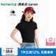 熱風(fēng)（Hotwind）半高領(lǐng)短袖上衣2025年夏季新款女士氣質(zhì)修身打底T恤上衣 01黑色 L
