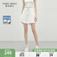 秋水伊人時(shí)尚復(fù)古百搭牛仔褲2025年夏季新款女撞色顯瘦高腰短褲 本白 L