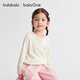 巴拉巴拉balaOne童裝女童長(cháng)袖t恤假兩件打底衫寶寶秋新款上衣 米白10302 110