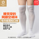 可代爾空調(diào)屋睡眠襪寬松口加肥加大毛巾底糖尿病足防護(hù)襪過膝網(wǎng)眼男棉襪 白色 1雙