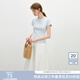 范思藍(lán)恩正肩短袖T恤女2025夏新款修身顯瘦設(shè)計感圓領(lǐng)上衣2113 藍(lán)色 M