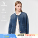 哈吉斯（HAZZYS）女裝 春季丹寧風(fēng)外套【PHIZ系列】時(shí)尚牛仔夾克女 藍色BL M (160/84A 38)