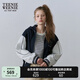 Teenie Weenie小熊連帽棒球服夾克外套寬松小個(gè)子春裝簡約休閑女 藏青色 S (160)