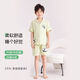 紅豆兒童開(kāi)衫家居服A類(lèi)男童女童純棉開(kāi)襟睡衣寶寶空調服睡衣 字母熊貓 短袖短褲-套裝 140 【建議：125-135cm55-65斤】
