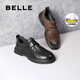 百麗（Belle）質(zhì)感商務(wù)鞋男商場(chǎng)同款真皮內增高休閑皮鞋8CF01DM3預售 黑色 41 (255mm)