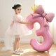 仕彩 粉色數字氣球蝴蝶結男孩女孩生日禮物周歲場(chǎng)景布置裝飾拍照道具3