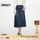 ONLY春夏潮流個性口袋高腰A字牛仔半身裙女|124337012 J35 復古牛仔390 S (160) 64A