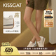 KISSCAT沈月熱巴李蘭迪同款接吻貓25年春摩卡厚底德訓(xùn)鞋內(nèi)增高休閑小白鞋 奶油白 36