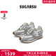 SugarSu 25年秋季新款復(fù)古時(shí)尚德訓(xùn)休閑厚底增高貝殼阿甘鞋女 雪銀灰色 38