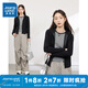 真維斯（Jeanswest）紫色休閑短外套2025春季新款空氣層立領(lǐng)開(kāi)衫溫柔上衣女JR 黑8010 165/88A/M