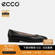 愛步（ECCO）芭蕾舞鞋女 優(yōu)雅簡約平底低跟方頭淺口單鞋 安妮208553 黑色36