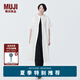 無印良品（MUJI）女式 涼感平紋立領(lǐng)短袖連衣裙裙子長裙襯衫裙開衫外搭涼感物語 白色 M (160/84A)