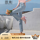 香影（xiangying）微喇牛仔褲女高腰2025年夏裝新款休閑褲子復(fù)古修身顯瘦九分褲 牛仔藍(lán) L