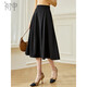 初申春秋半身裙女斜插袋顯瘦設計感通勤氣質(zhì)垂感壓褶A字裙S143B2005